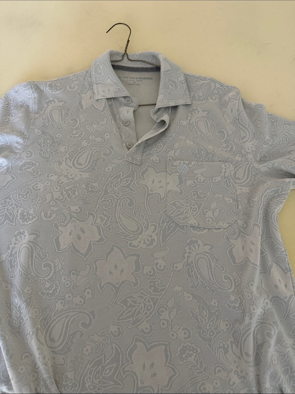 Johnston & Murphy Light Blue Paisley-Print Polo